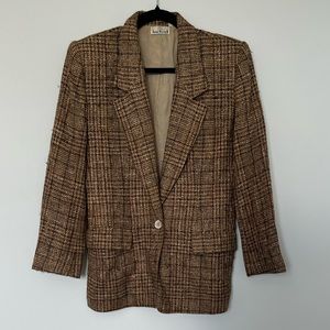 Anne Klein Vintage Plaid Blazer